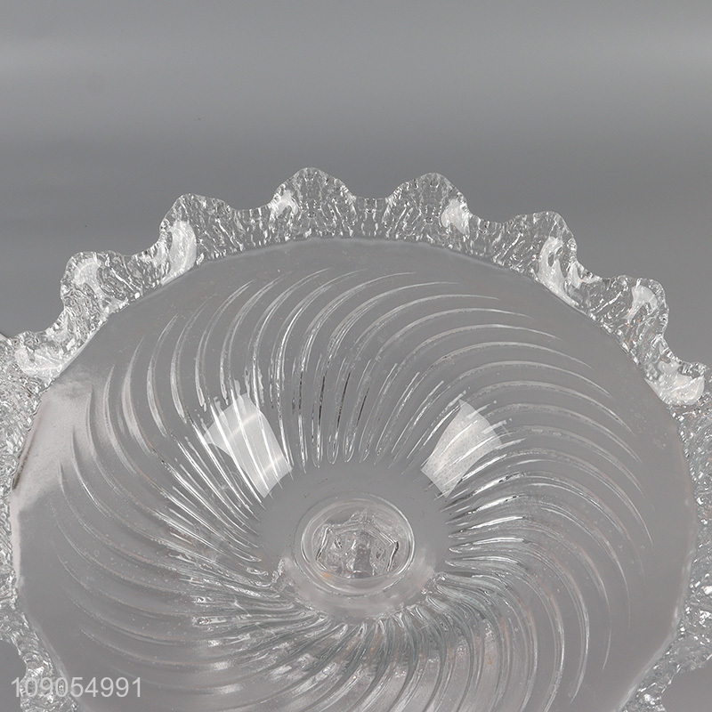 Best quality home clear glass fruits plate snack plate with stand