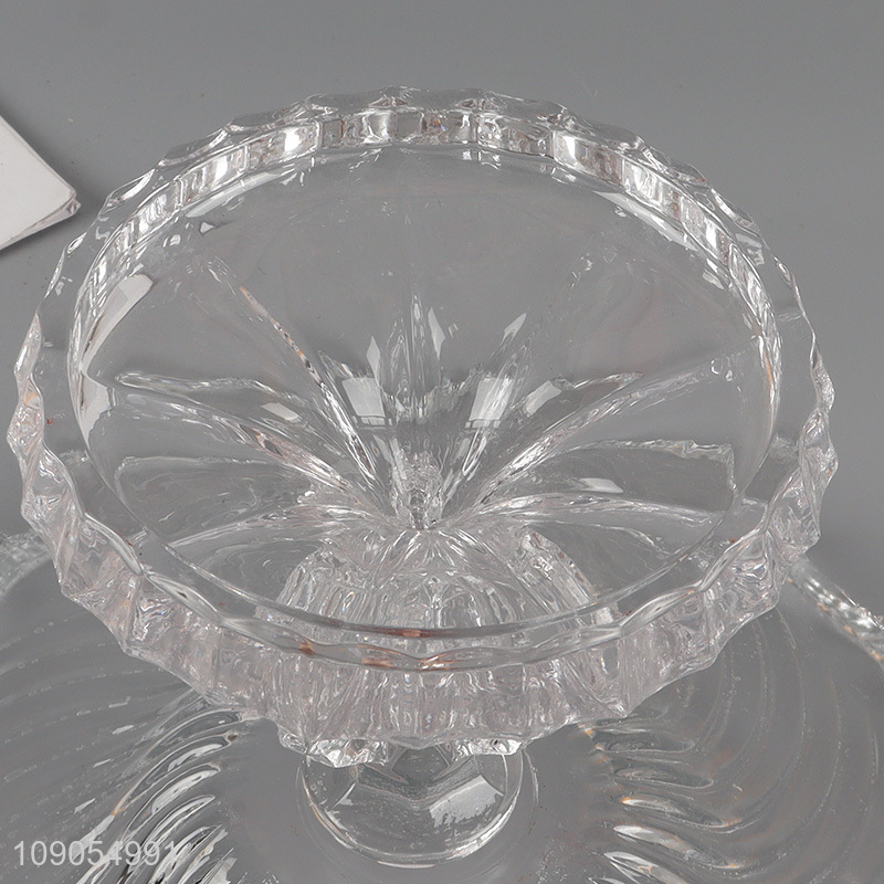 Best quality home clear glass fruits plate snack plate with stand