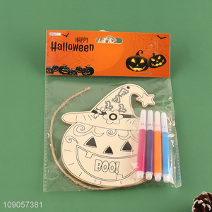 High Quality DIY Coloring Halloween Wooden Craft Kit Halloween Ornaments