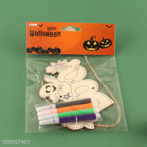 New Product DIY Coloring Wooden Halloween Craft Kit for Kids Boys Girls