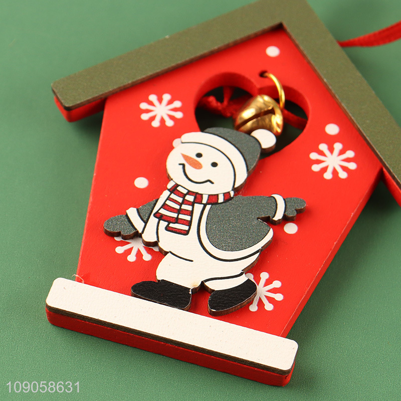 Wholesale Wooden Christmas Tree Hanging Ornaments Cute Wooden Christmas House Pendants