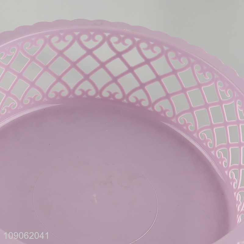 High Quality Round Hollowed Out Plastic Storage Basket for Vegetable Fruit