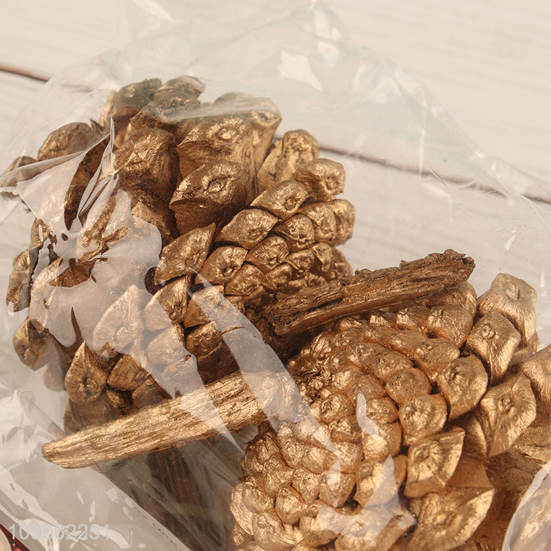 New Arrival 2PCS Natural Pine Cones Rustic Pinecones for Xmas Tree Decor