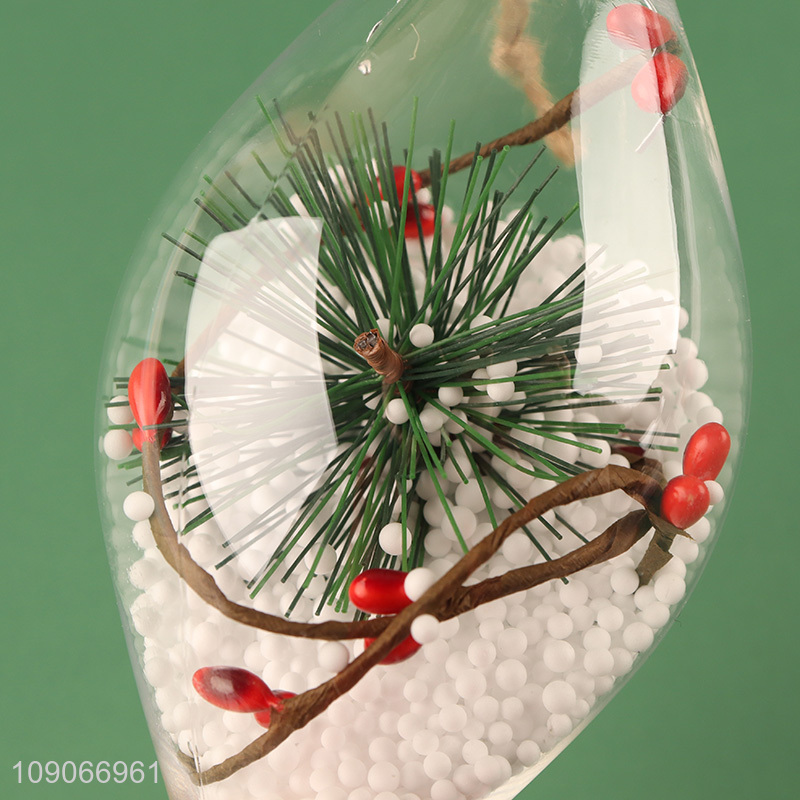 Hot Sale Transparent Christmas Bulb ornaments Plastic Light Bulb ornaments