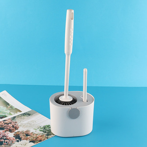 Wholesale Soft Bristle Toilet Bowl Brush and Holder Set for Bathroom Cleaning