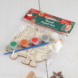 Factory Price Christmas DIY Coloring Wooden Craft Kit Party Favors for Kids