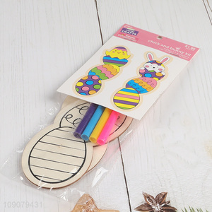 Online Wholesale Easter DIY Coloring Wooden Craft Kit Easter Home Ornaments