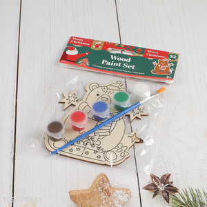 New Product Christmas DIY Coloring Wooden Craft Kit for Christmas Decor