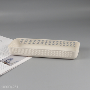 Factory price hollow plastic storage basket for home office