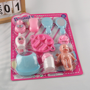 Factory Supply Kids Pretend Play Kitchen Toys Baby Doll Care Set