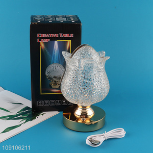 Wholesale Modern Crystal Table Lamp Gold Bedside Lamp Led Night Light