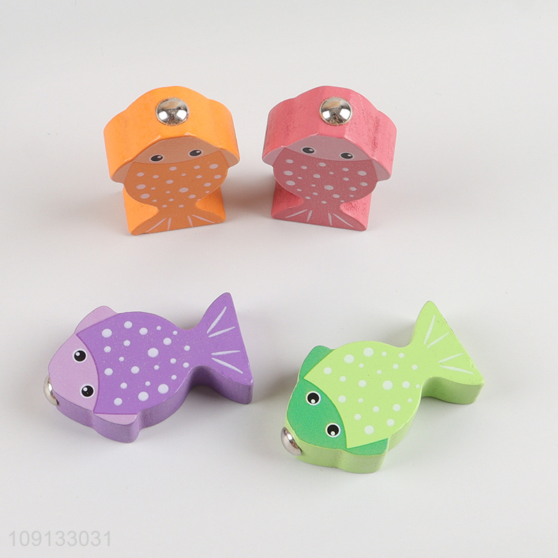 Hot Selling 2-In-1 Wooden Sorting and Stacking Toy Fishing Toy for Kids