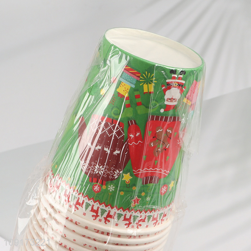 China Imports 24 Pieces Christmas Paper Cups Disposable Xmas Paper Cups