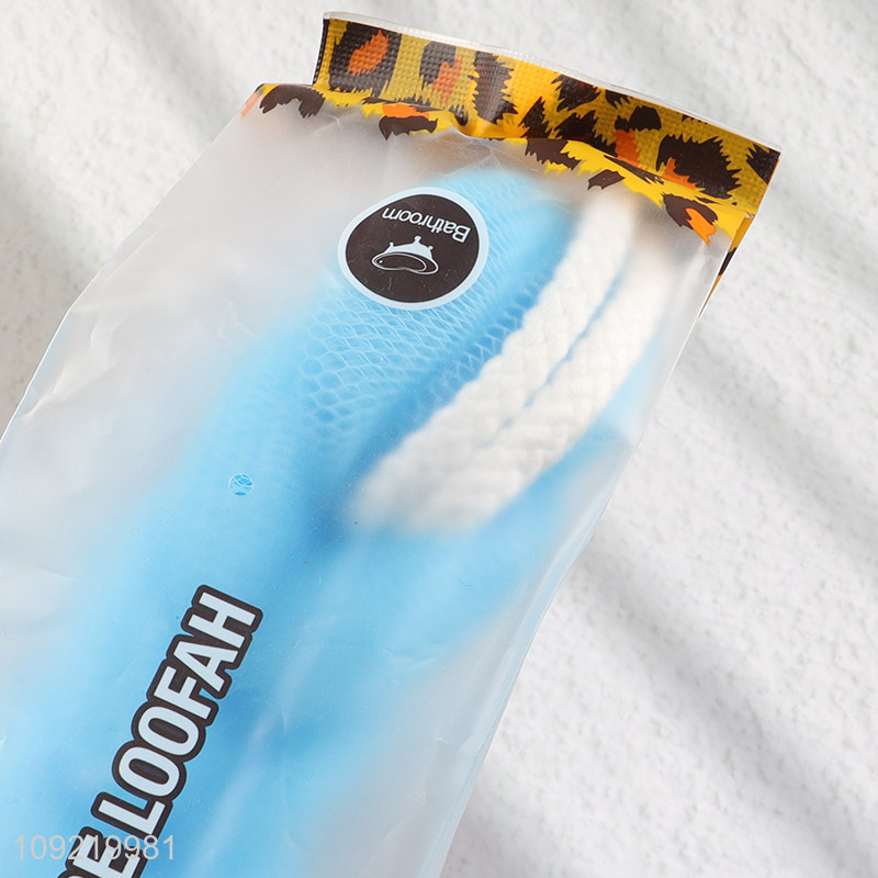 Hot Selling Long Stretch Back Mesh Loofah Bath Sponge Body Scrubber