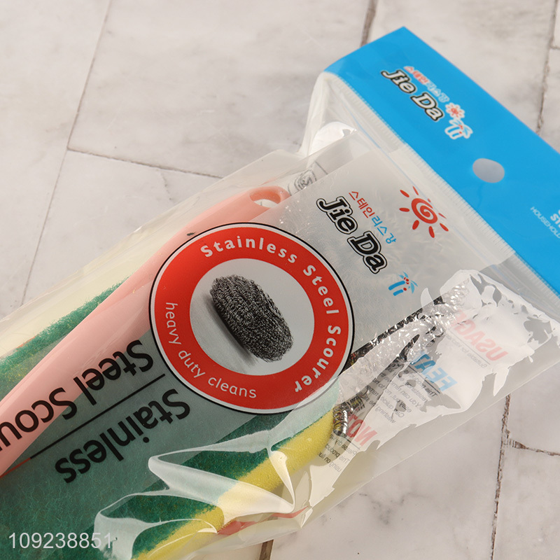 Factory supply household kitchen cleaning tool stainless steel cleaning kit