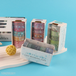 Hot Selling 6 Rolls Washi Tape Set Decorative Foil Masking Tapes Set for Gift Wrapping