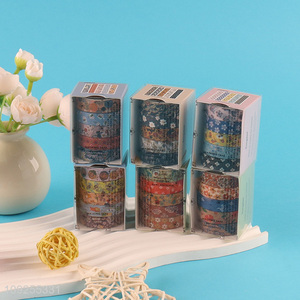 Factory Price 5 Rolls Washi Tape Set Decorative Tapes for DIY Journaling & Scrapbooking