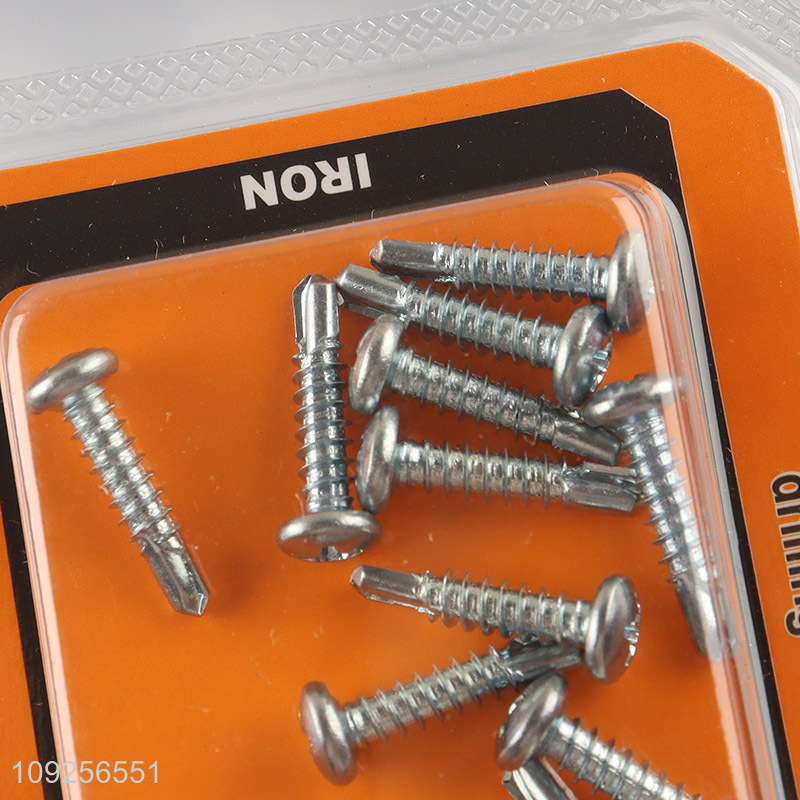 High Quality 12 Pieces Self Drilling Screws Set Iron Self Tapping Screws Set