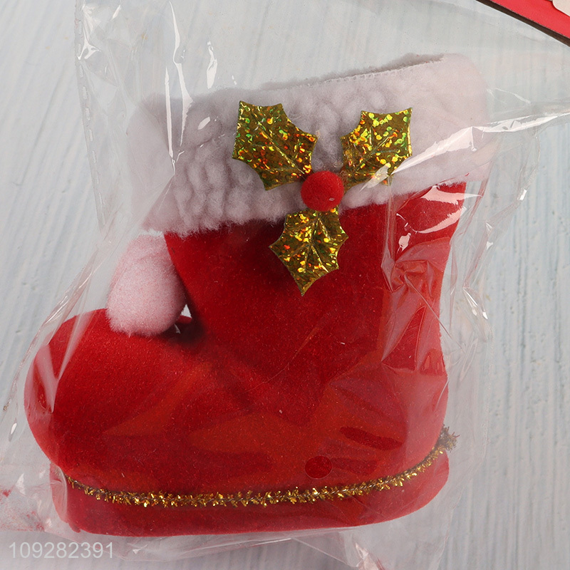 Low price 2pcs christmas boots christmas hanging ornament decoration for sale