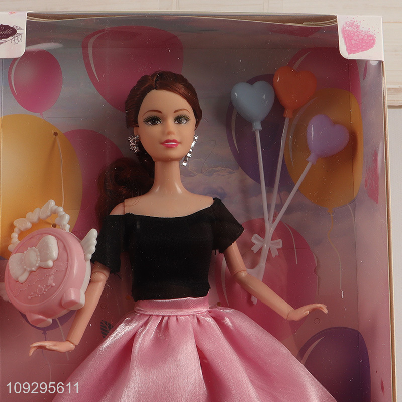 Good quality pink fashion doll dress doll for sale