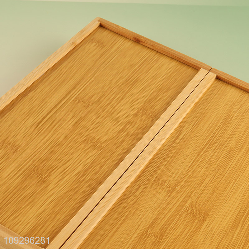 Factory wholesale Bamboo Drawer Manager Storage Box Tableware Tray