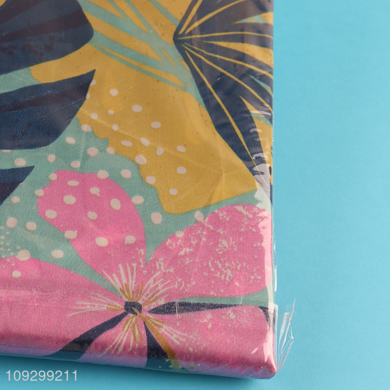 Factory supply waterproof printed shower curtain with hook