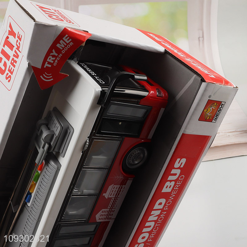 Hot products inertial city bus toys with sounds and lights