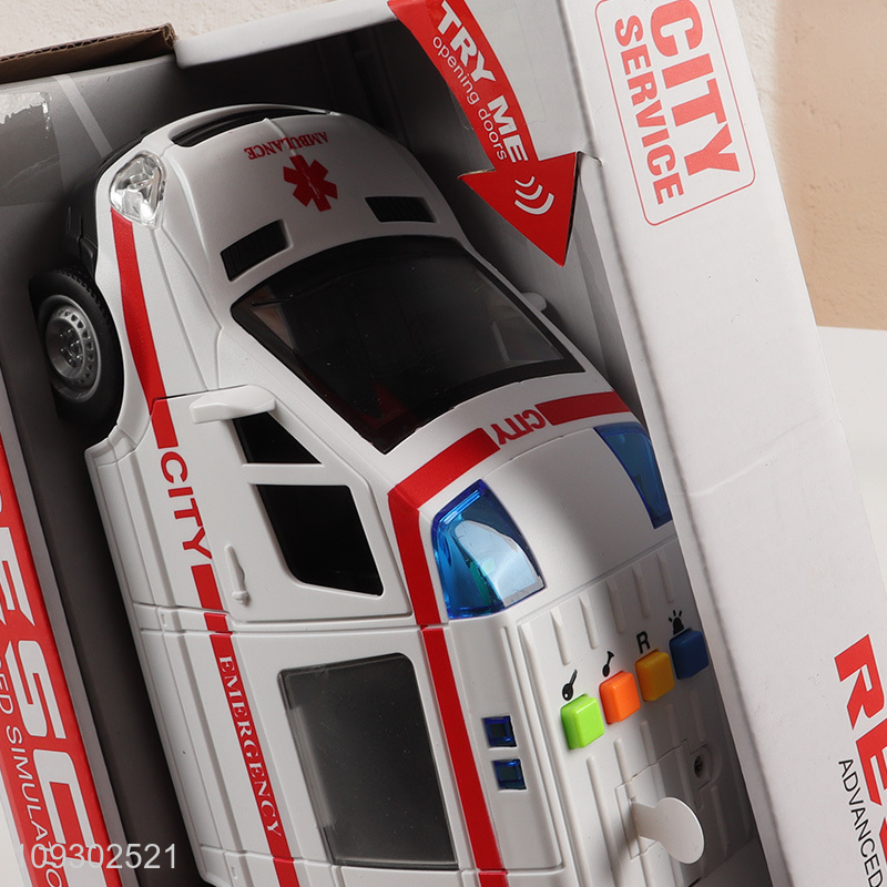 China wholesale inertial ambulance toys with lights and sounds