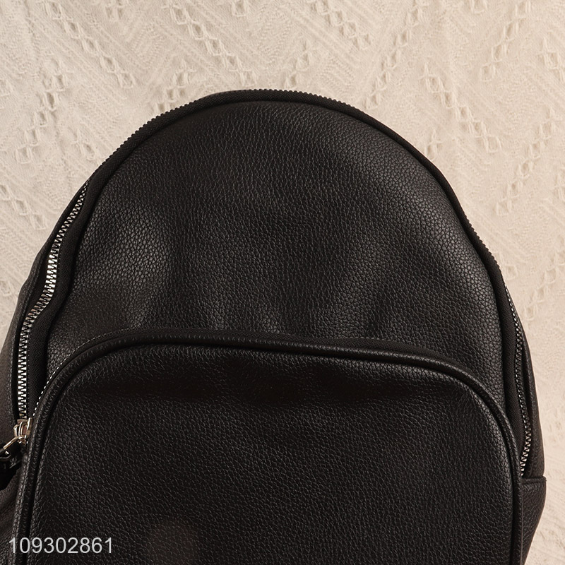 Top selling black fashion pu leather backpack wholesales