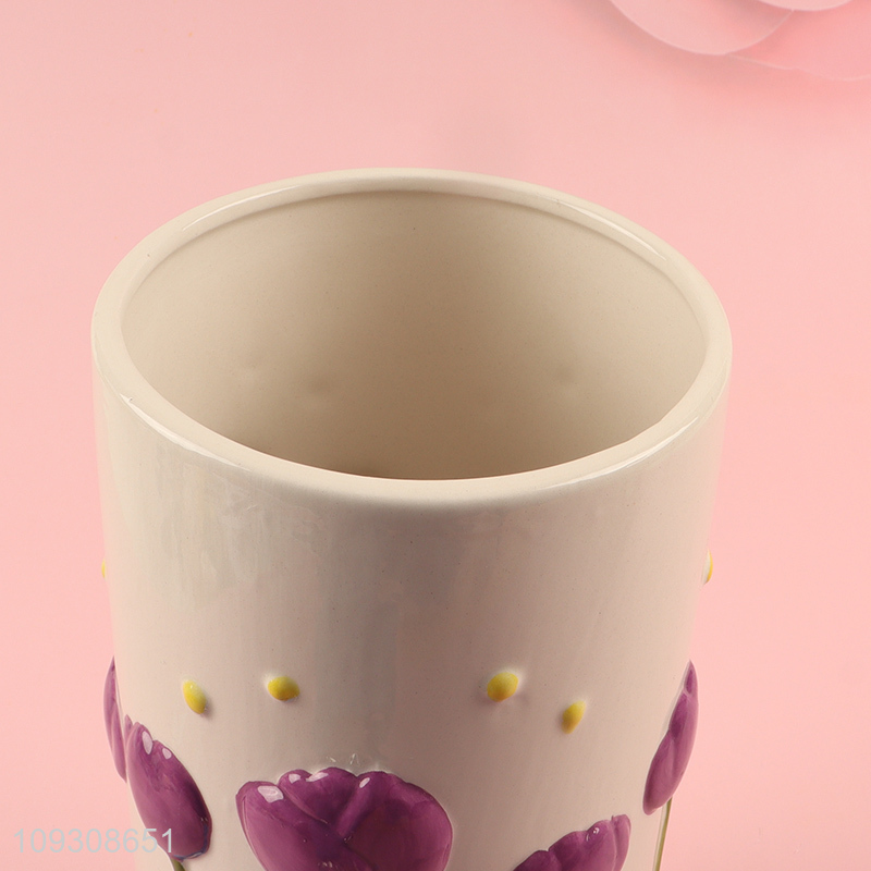 Low price ceramic flower vase hydroponic vase for home