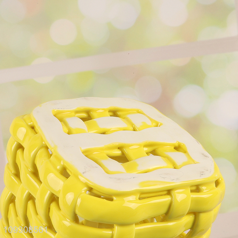 Most popular hollow ceramic storage basket for sale