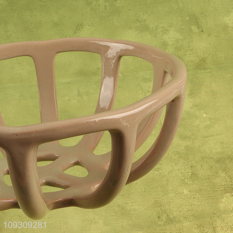 Yiwu market household ceramic storage basket fruits basket