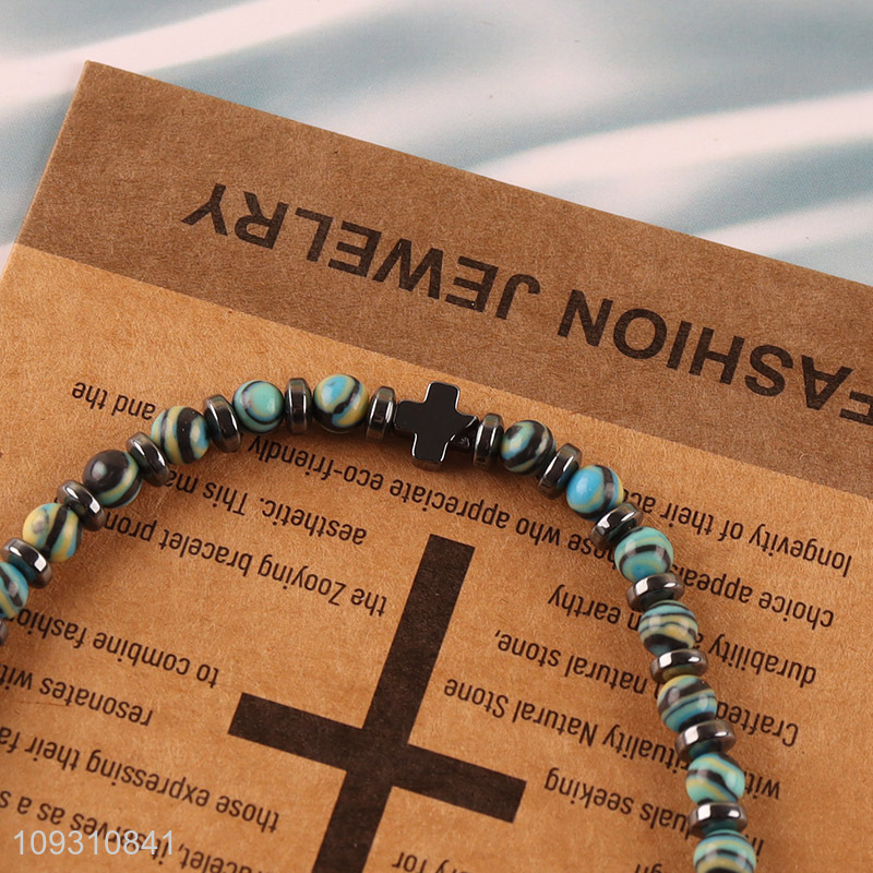 China wholesale fashion jewelry stone beaded bracelet