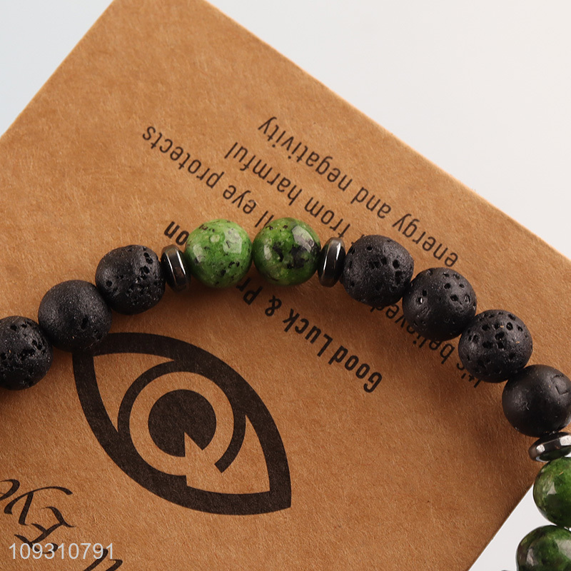 China wholesale evil eye stone fashion jewelry beaded bracelet