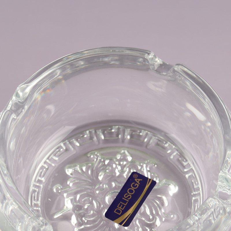 Hot selling round home office glass smoking ashtray