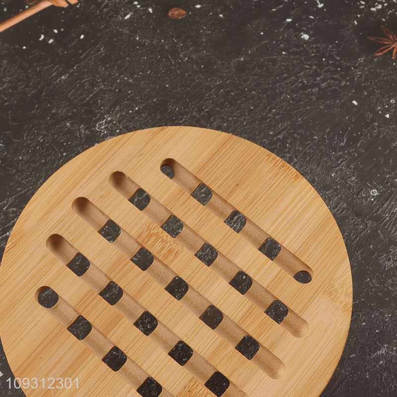 China supplier round heat-resistant bamboo heat pad