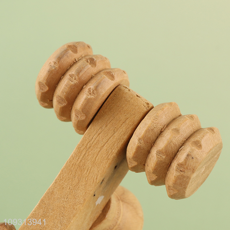 Best selling 4 Wheels Wooden Car Roller Relaxing Hand Massage Tool