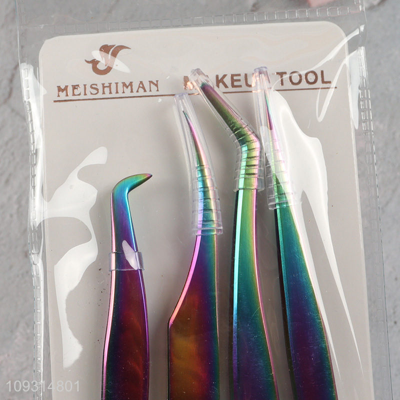 Popular products makeup tool 4pcs eyebrow tweezers set