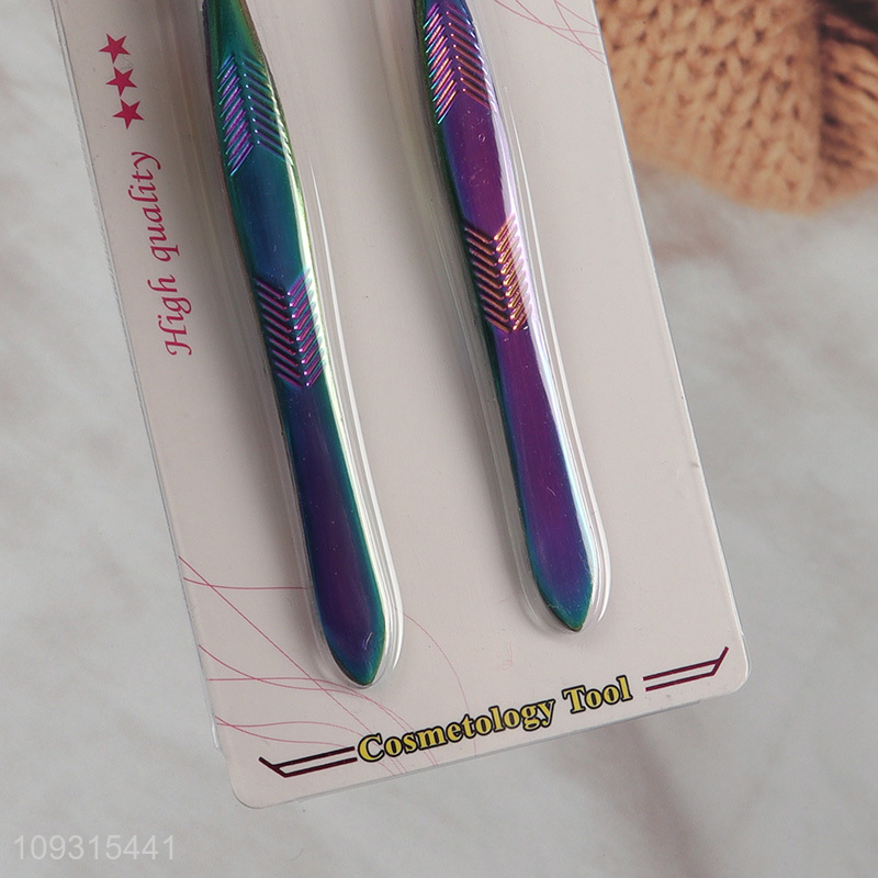 Good sale 2pcs eyebrow tweezers eyebrow clamps set