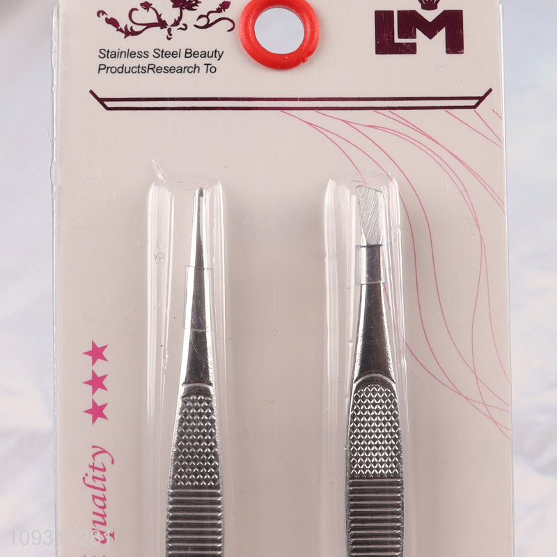 High quality 2pcs eyebrow tweezers eyebrow clamps set