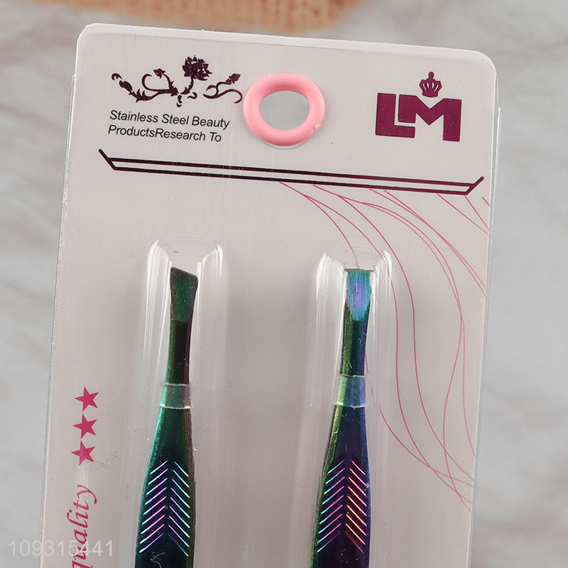 Good sale 2pcs eyebrow tweezers eyebrow clamps set