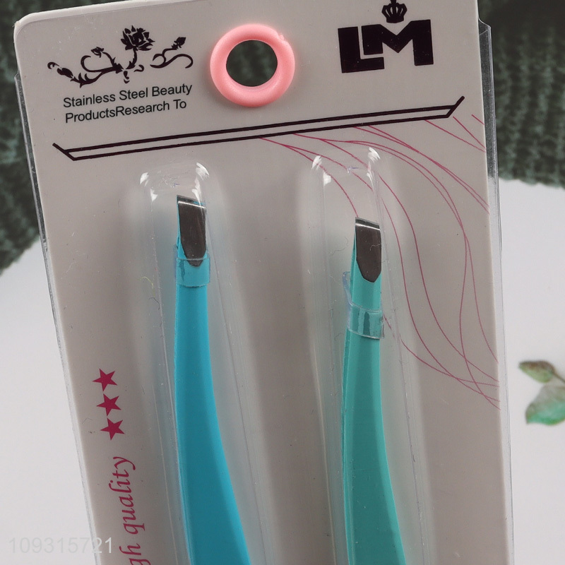 Popular products 2pcs eyebrow tweezers makeup tool set