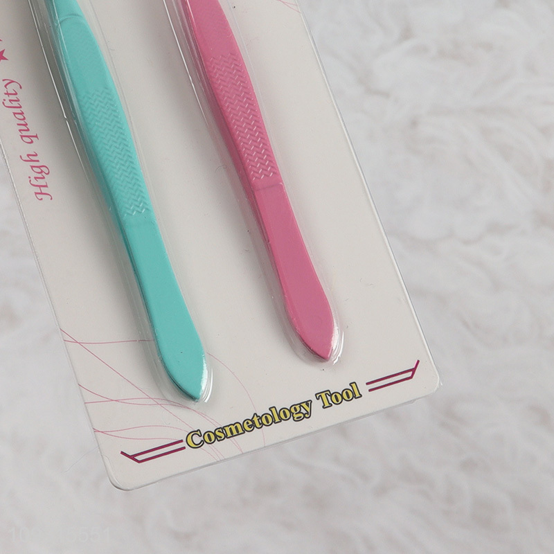 Low price 2pcs eyebrow tweezers makeup tool set