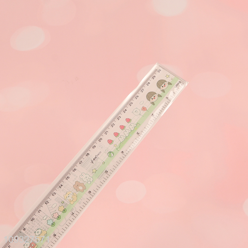 Popular products cartoon printed plastic ruler straight ruler