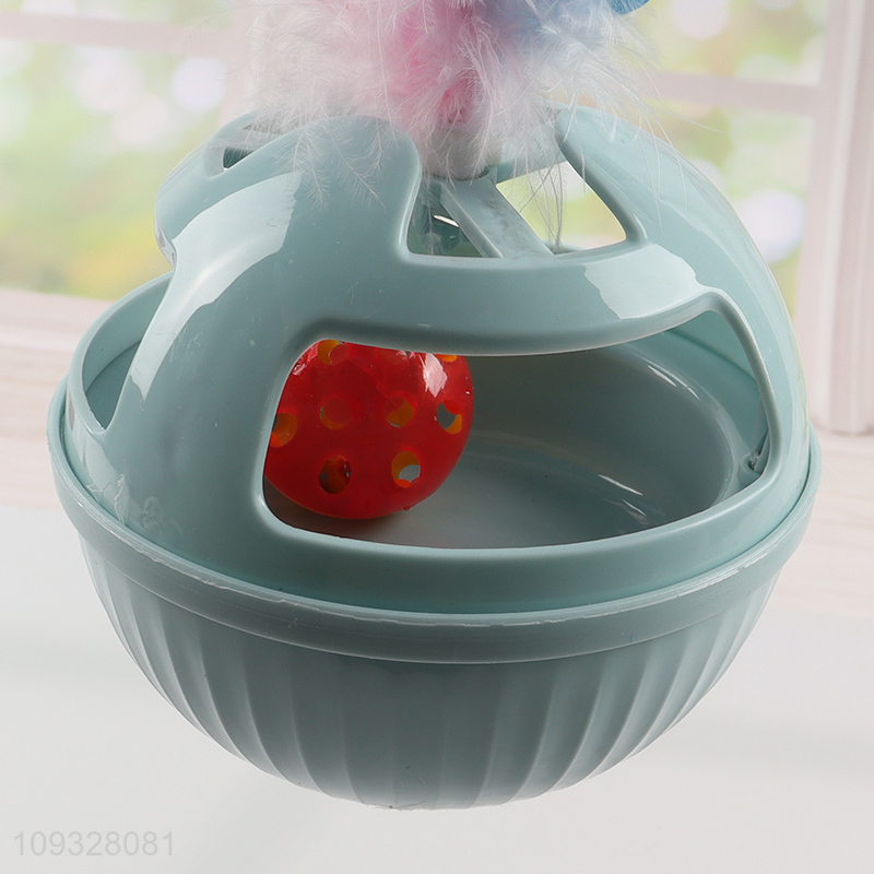 Top sale cat interactive toys cat tumbler cat teaser with feather