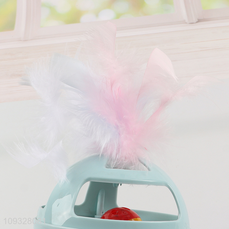 Top sale cat interactive toys cat tumbler cat teaser with feather