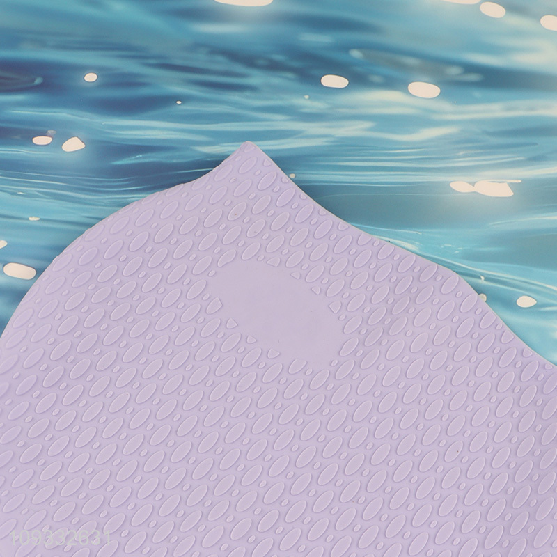 Top products elastic purple silicone swimming cap