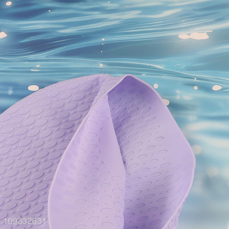 Top products elastic purple silicone swimming cap