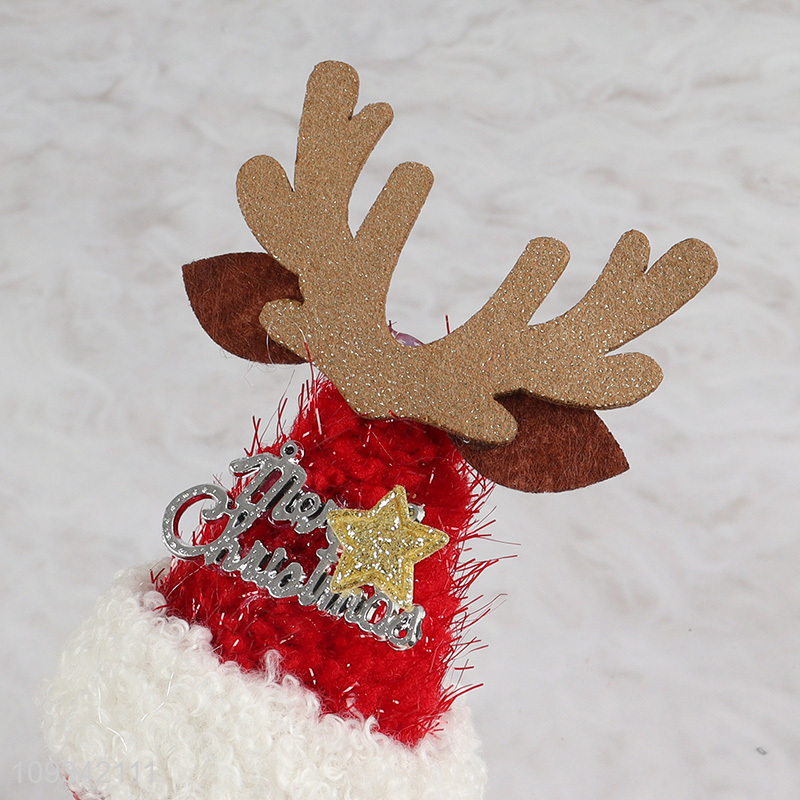 China supplier glitter velvet antler hat clip