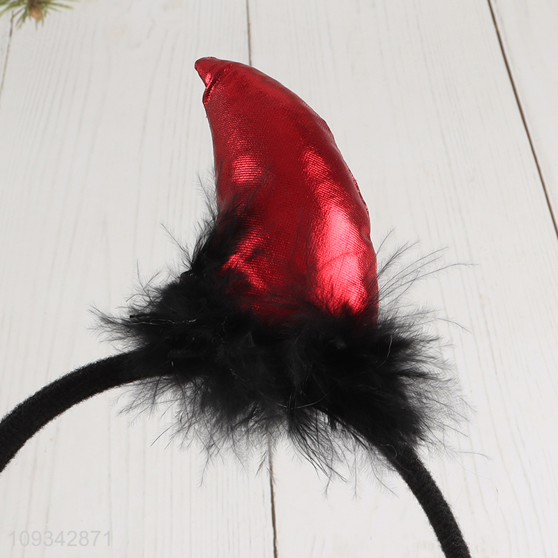 Low price halloween stuffed horn headband hair hoop